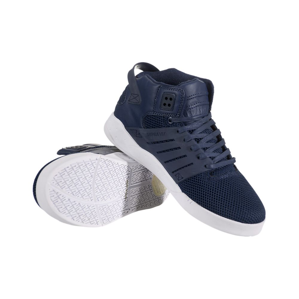 Chaussures de Skate Supra SkyTop III Bleu Marine Navy Avtion Homme | BRP-56343284